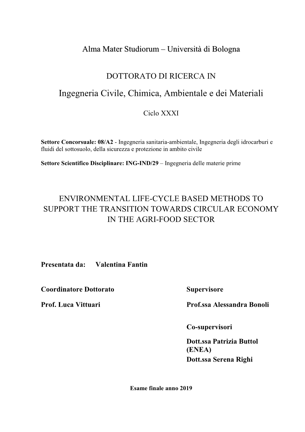 Ingegneria Civile, Chimica, Ambientale E Dei Materiali