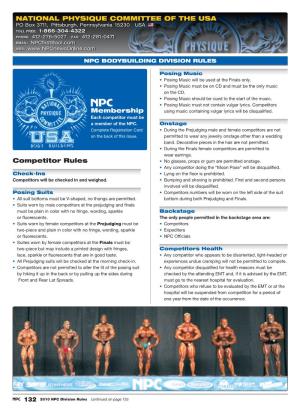 Npc Bodybuilding Division Rules