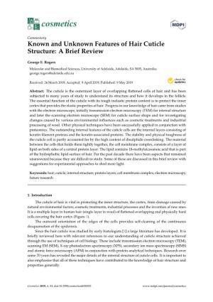 Known and Unknown Features of Hair Cuticle Structure: a Brief Review