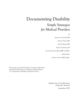 Documenting Disability Simple Strategies for Medical Providers