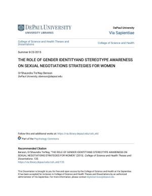 The Role of Gender Identityand Stereotype Awareness on Sexual Negotiations Strategies for Women