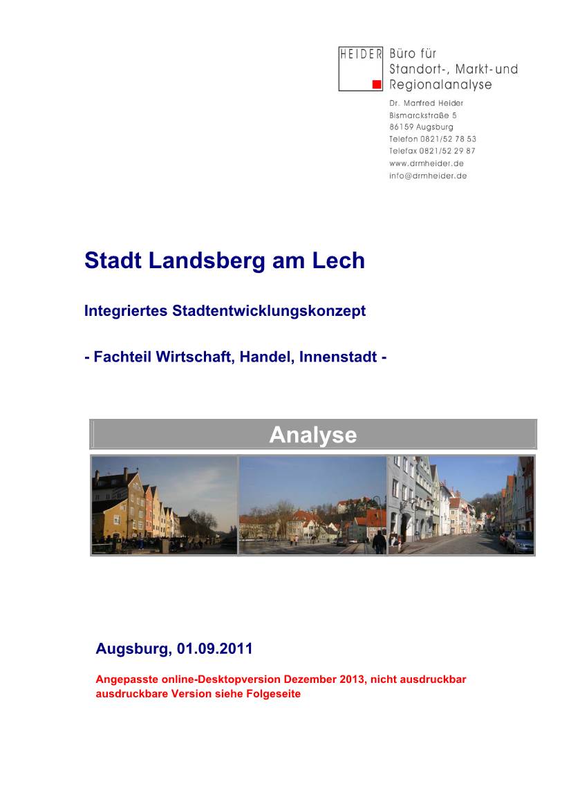 Stadt Landsberg Am Lech Analyse