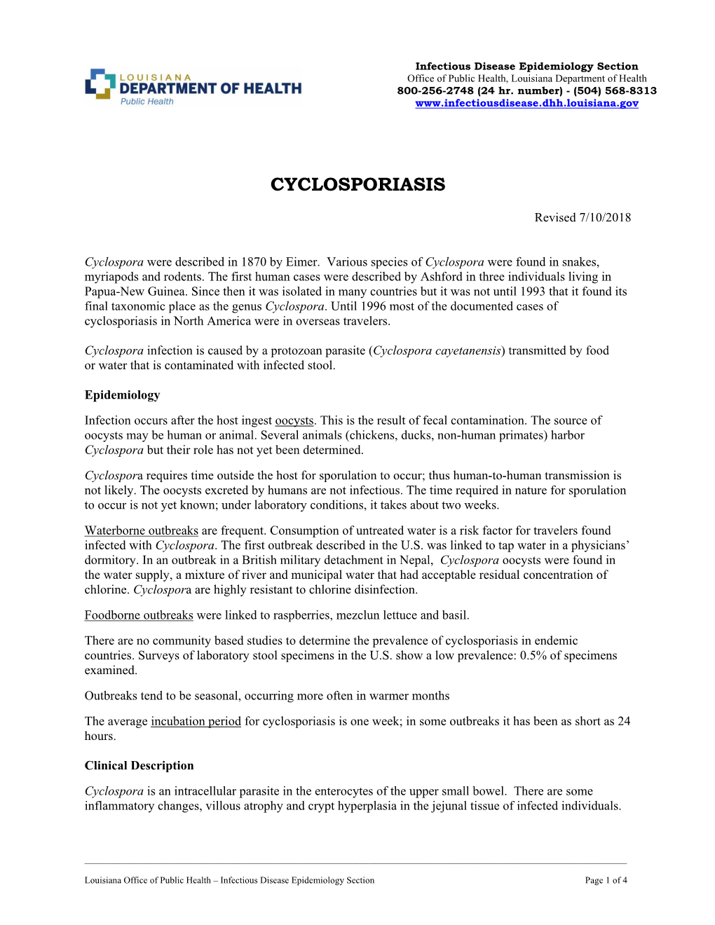 Cyclosporiasis