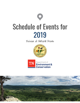 Schedule of Events for 2019 Division of Natural Areas
