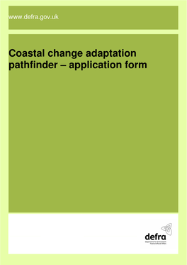 Coastal Change Adaptation Pathfinder – Application Form