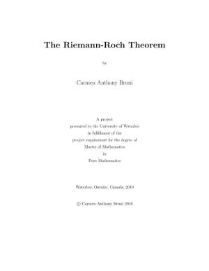 The Riemann-Roch Theorem