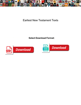 Earliest New Testament Texts