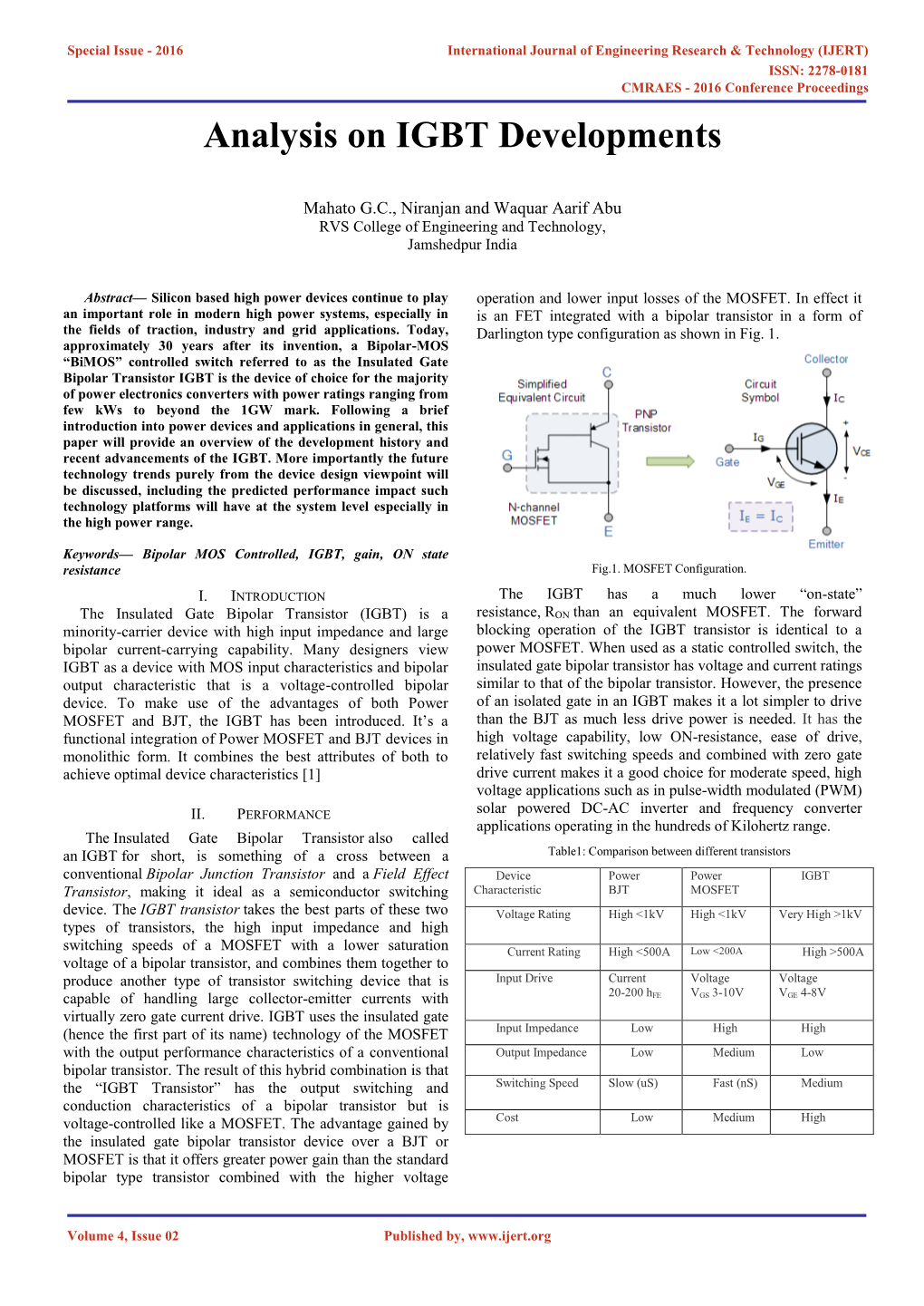 Analysis on IGBT Developments