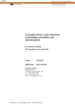 Grounded Theory: Some Reflections on Paradigm, Procedures and Misconceptions