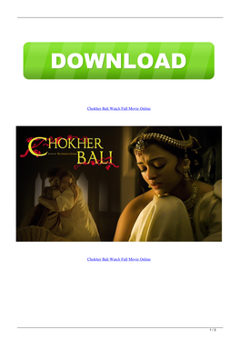 Chokher Bali Watch Full Movie Online