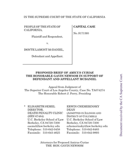 Governor Newsom's Amicus Brief in Mcdaniel