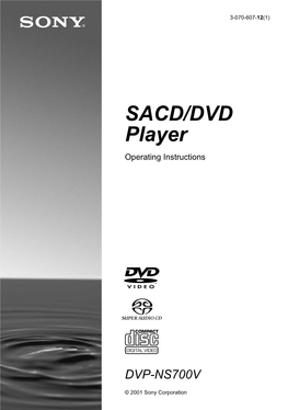 SACD/DVD Player Operating Instructions