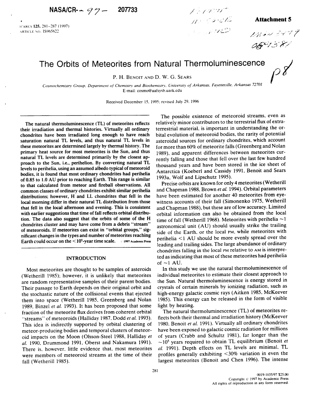 The Orbits of Meteorites from Natural Thermoluminescence