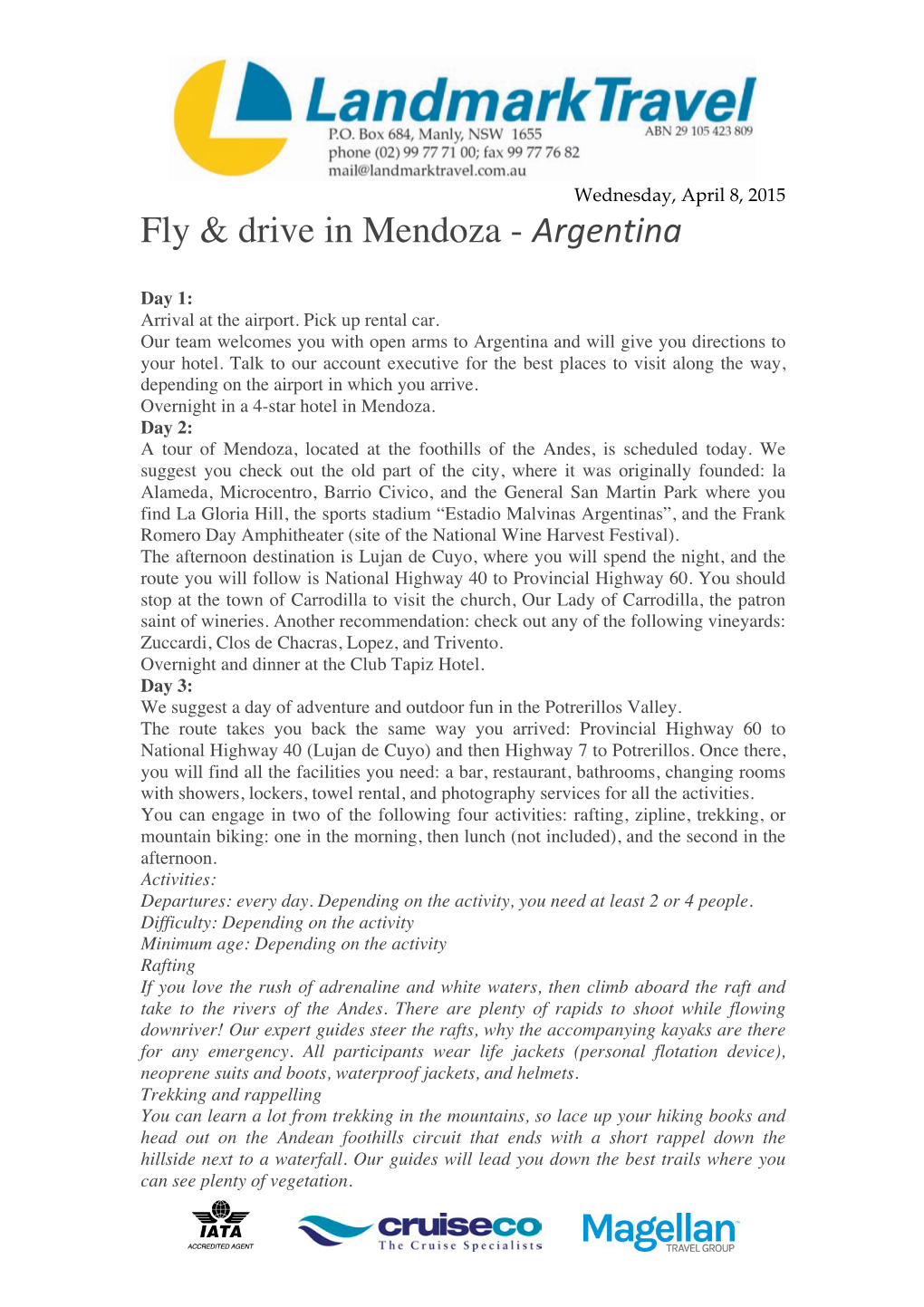 Fly&Drive Mendoza