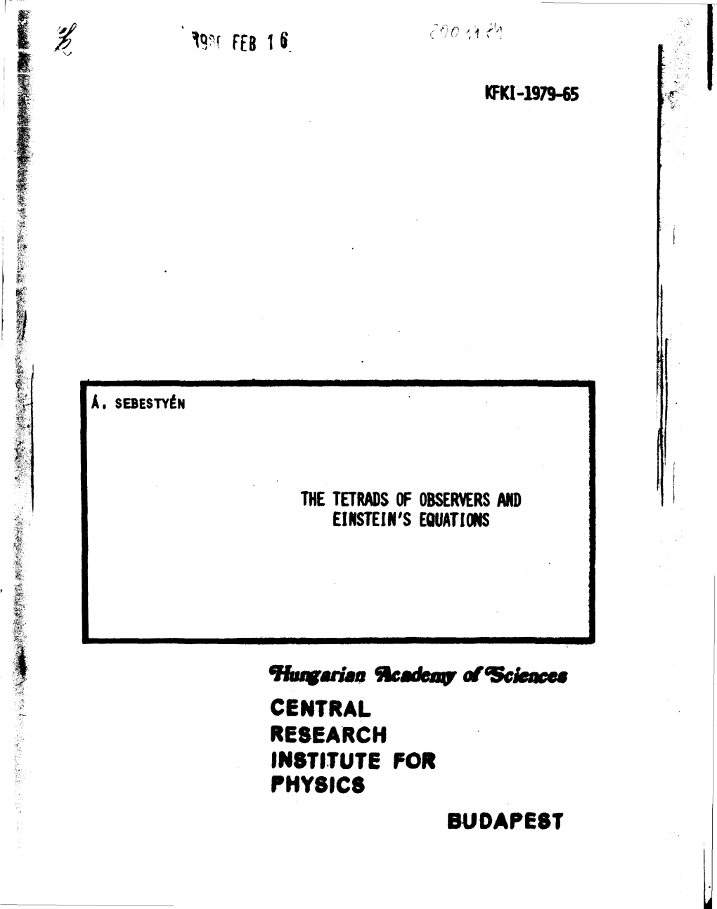 The Tetrads of Observers and Einstein's Equations