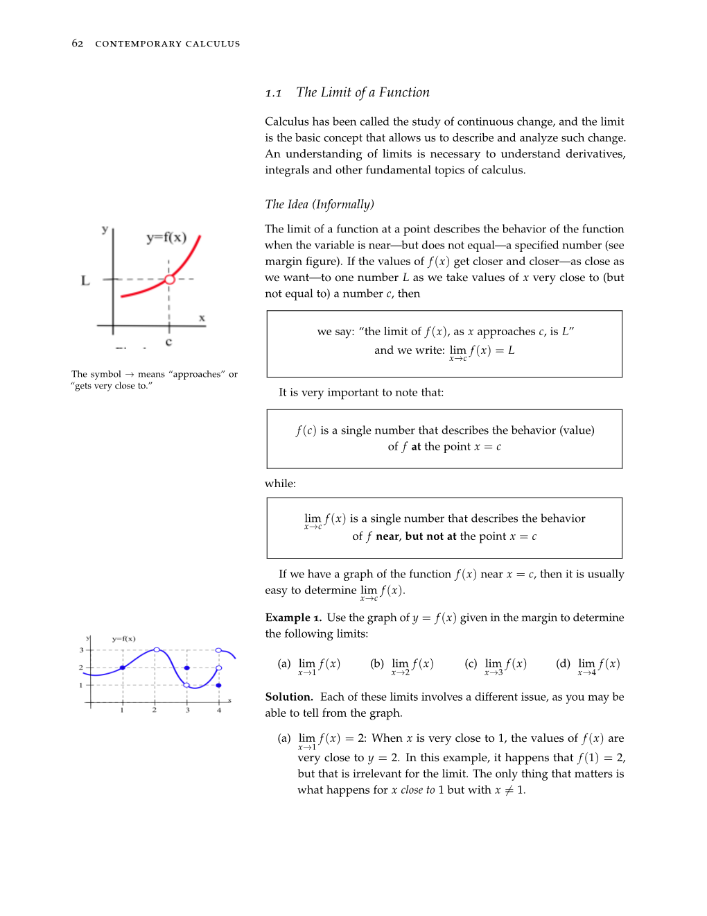 1.1 the Limit of a Function