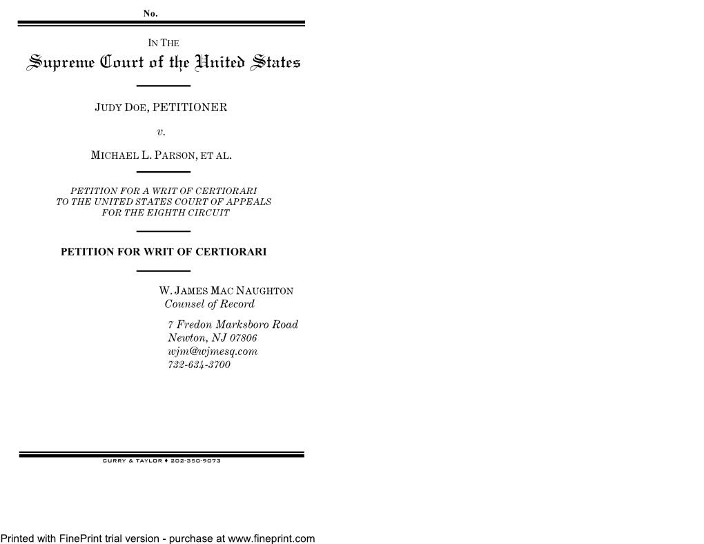 Petition for Writ of Certiorari