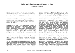 Michael Jackson and Beer Styles