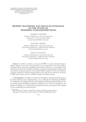 Hilbert Transform and Singular Integrals on the Spaces of Tempered Ultradistributions
