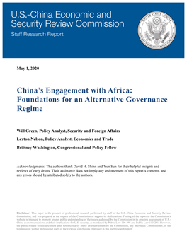 China's Engagement with Africa