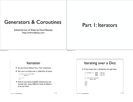 Generators & Coroutines Part 1: Iterators