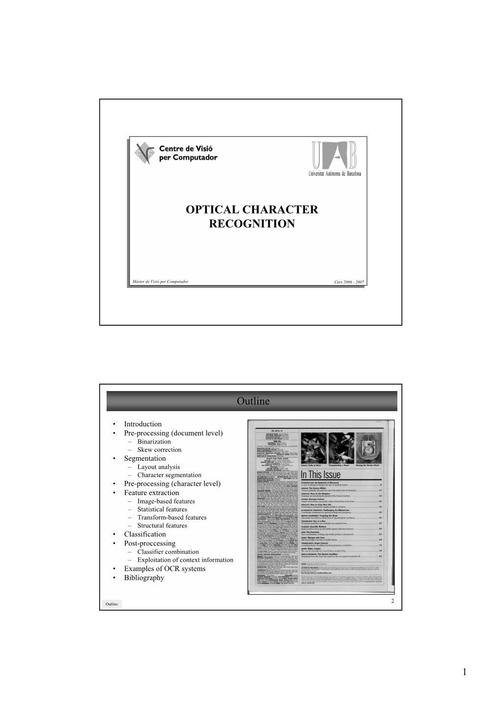 Optical Character Recognition