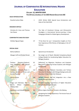 Journal of Comparative & International Higher Education