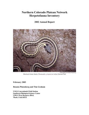 Northern Colorado Plateau Network Herpetofauna Inventory