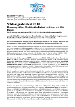 Schlossgrabenfest 2018 Hessens Größtes Musikfestival Feiert Jubiläum Mit 110 Bands