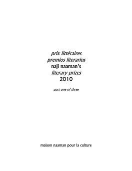 Prix Littéraires Premios Literarios Literary Prizes