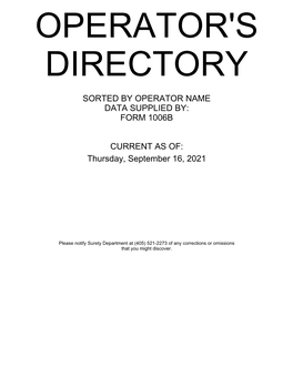Operator Directory Listing