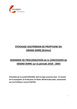STOCKAGE SOUTERRAIN DE PROPYLENE DU GRAND SERRE (Drôme)