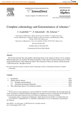 Complete Cohomology and Gorensteinness of Schemes ✩