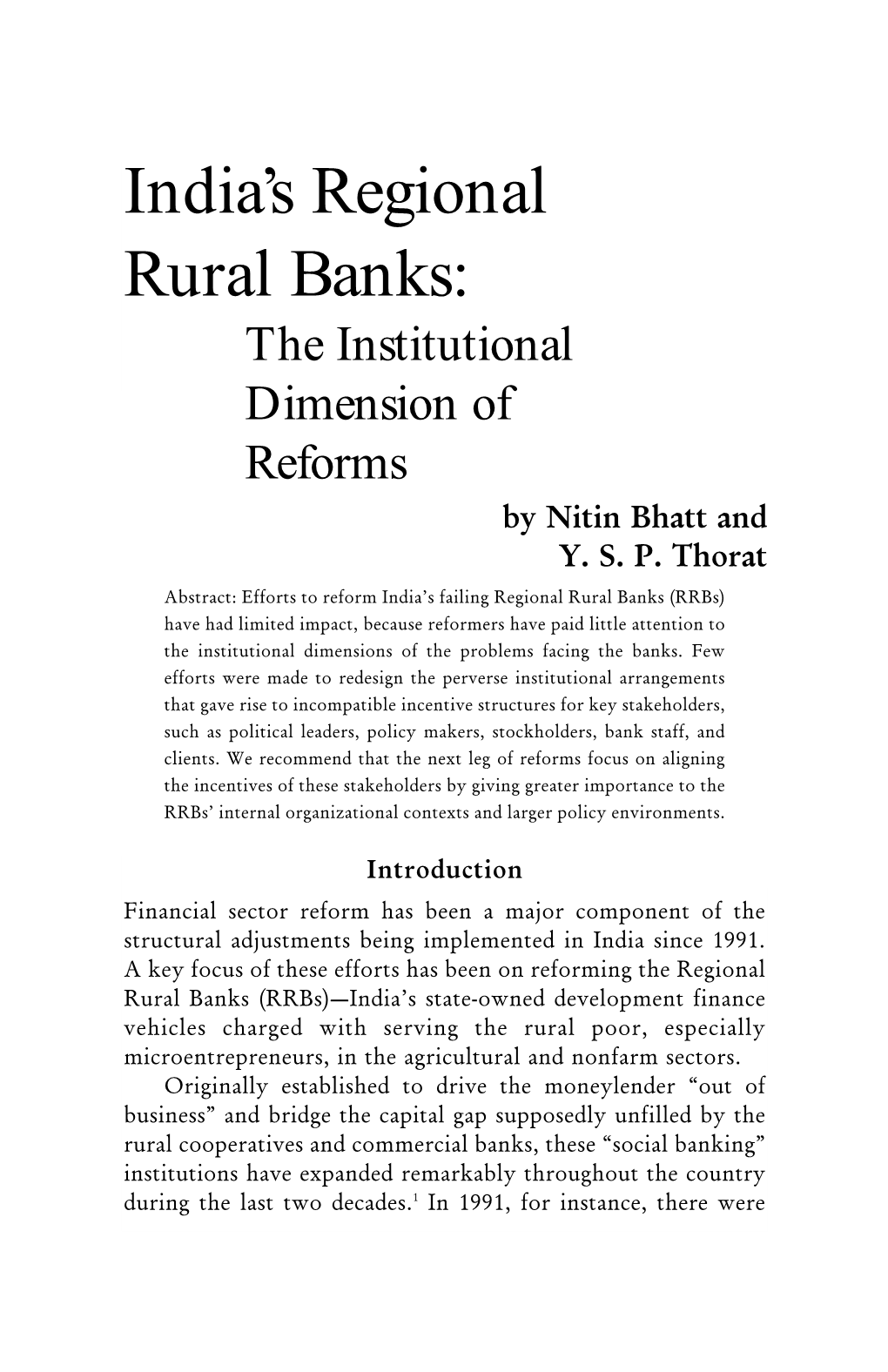 India's Regional Rural Banks