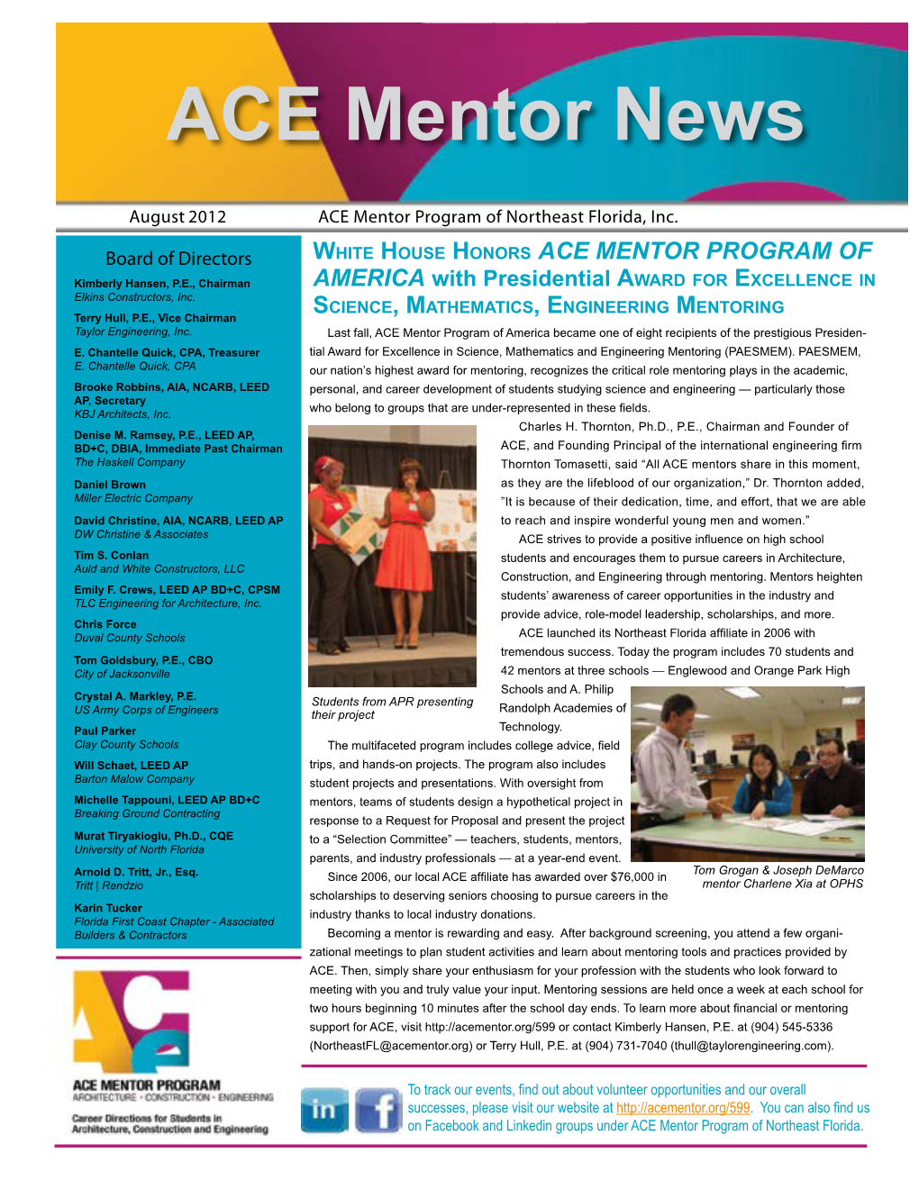 View Our August 2012 Newsletter