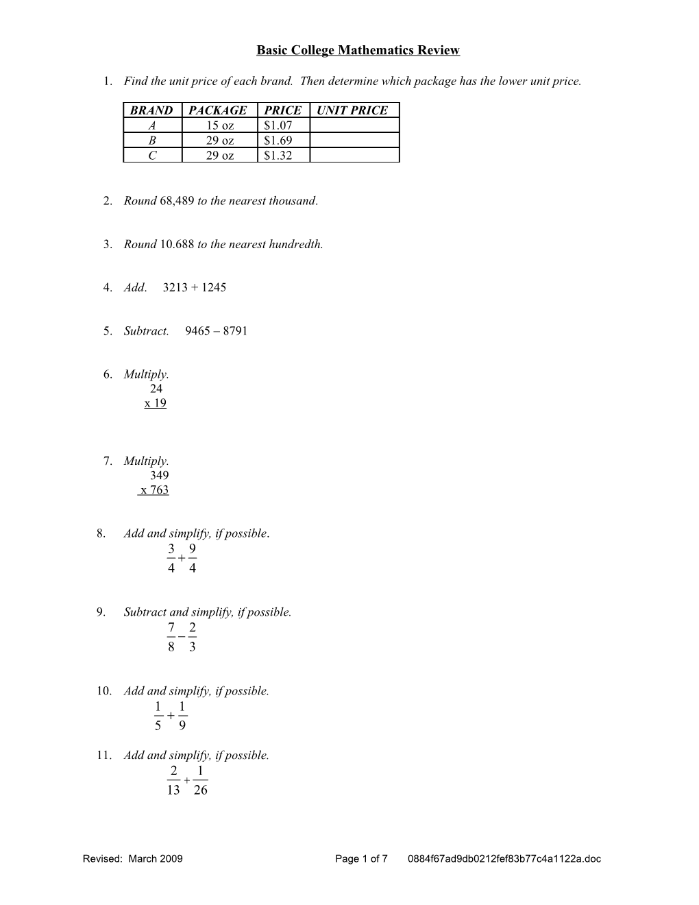 Do Not Write on the Exam