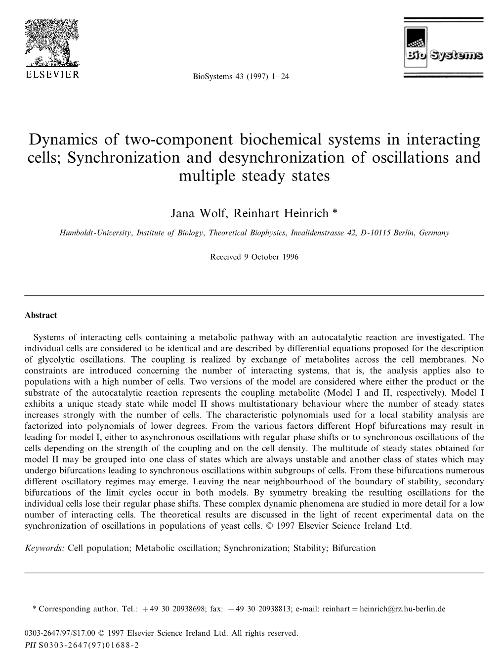 Dynamics of Two-Component Biochemical Systems in Interacting Cells; Synchronization and Desynchronization of Oscillations and Multiple Steady States