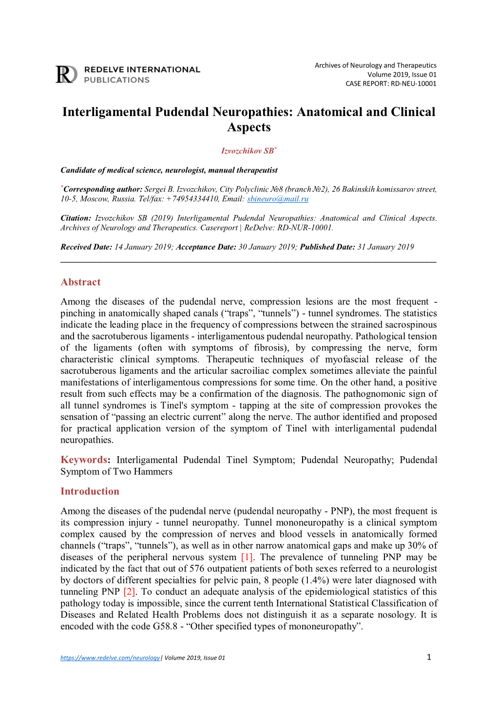 Interligamental Pudendal Neuropathies: Anatomical and Clinical Aspects