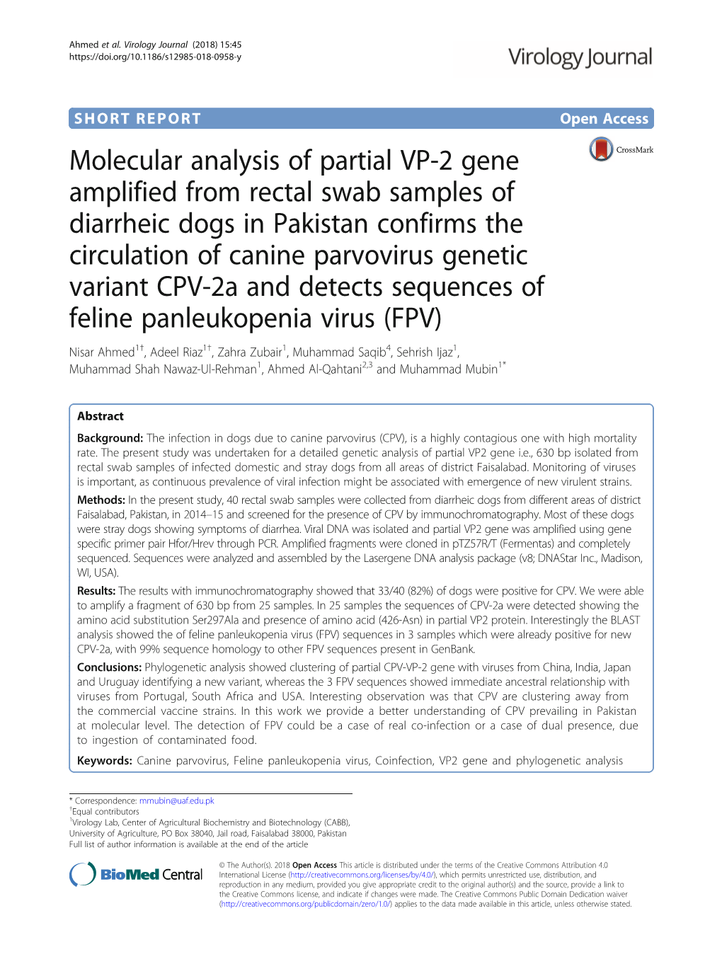 Molecular Analysis of Partial VP-2 Gene Amplified from Rectal Swab