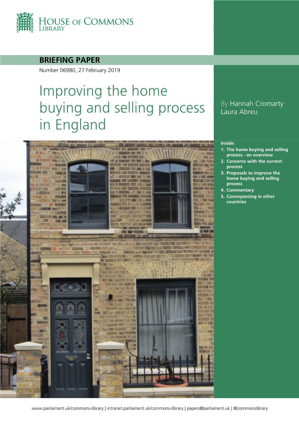 Improving the Home Buying and Selling Process in England