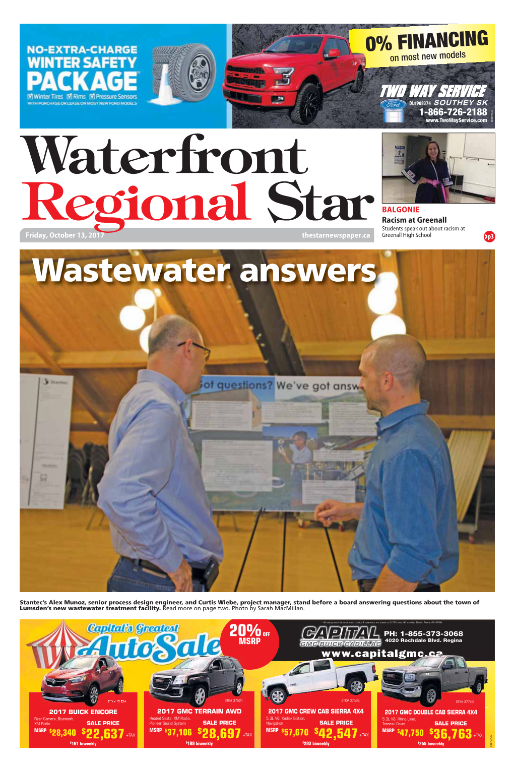October 13, 2017 Thestarnewspaper.Ca Greenall High School P3 Wastewater Answers