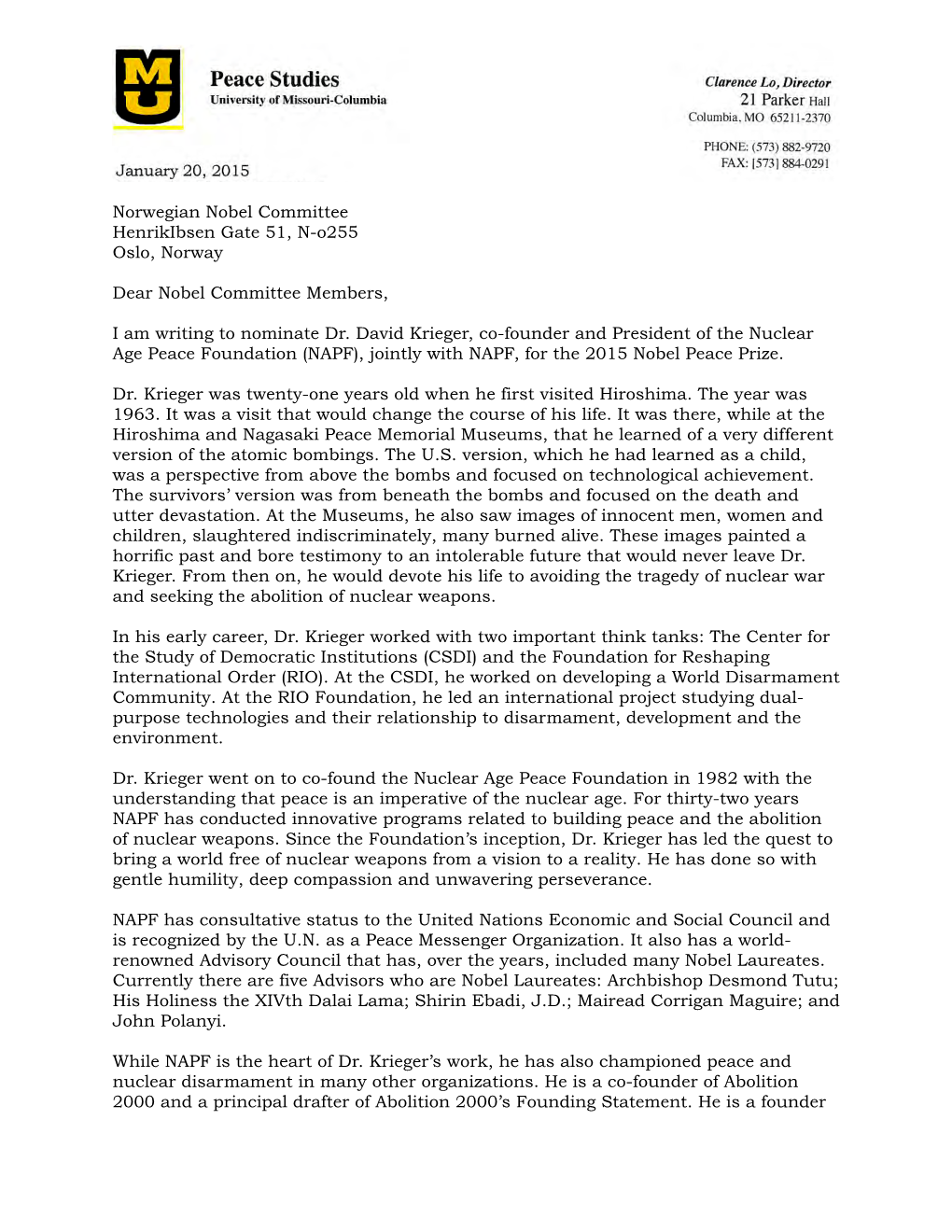 Nobel Peace Prize Nomination Letter 1-7-15-1 Copy