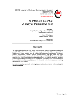 The Internet's Potential: a Study of Indian News Sites