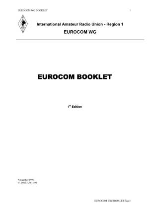 IARU REGION 1 EUROCOM WG Booklet