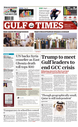 Trump to Meet Gulf Leaders to End GCC Crisis