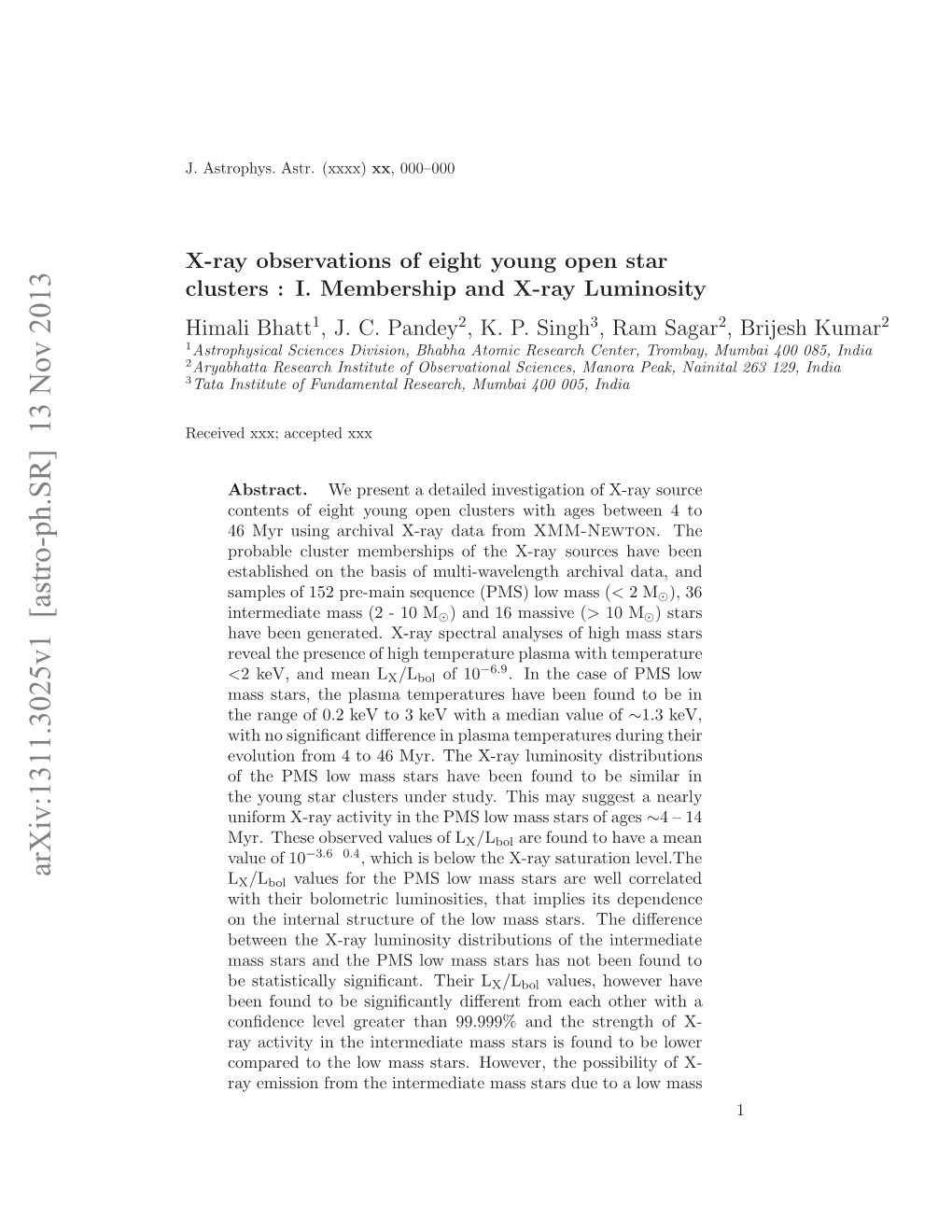 X-Ray Observations of Eight Young Open Star Clusters: I. Membership