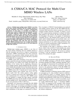 A CSMA/CA MAC Protocol for Multi-User MIMO Wireless Lans