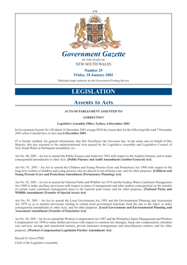 New South Wales Government Gazette No 3 of 18 January