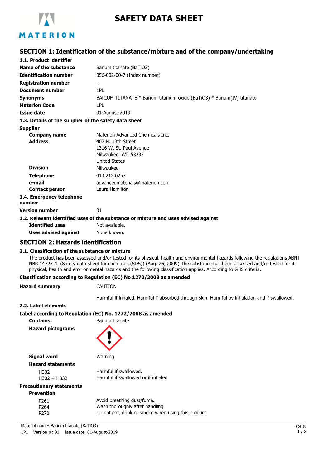 Safety Data Sheet