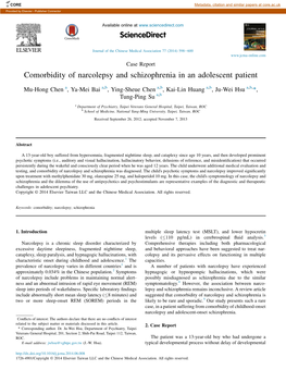 Comorbidity of Narcolepsy and Schizophrenia in an Adolescent Patient